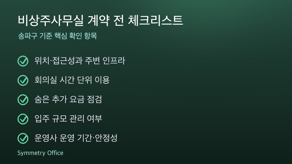 비상주사무실 계약 체크리스트